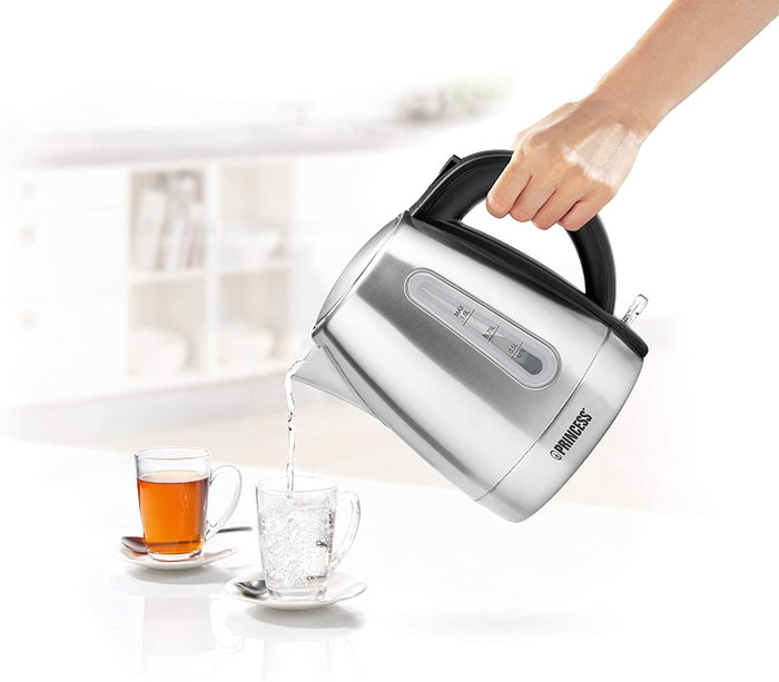 Princess Hervidor de Agua 236023, 1L, 2200W, Plateado